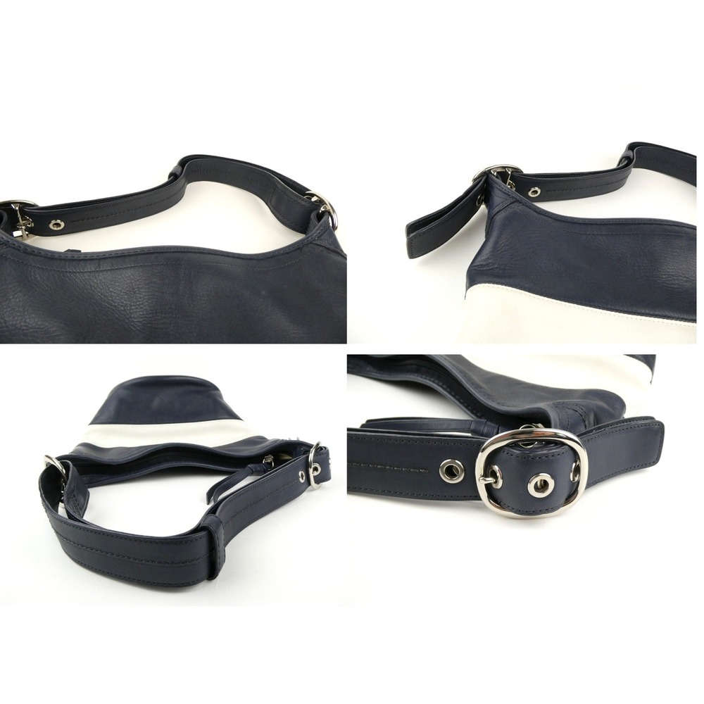 Coach Navy Chalk Leather Bucket Bag F13357 - Picture 13 of 16